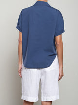 Rowe Shirt in Paperweight Cotton - Blueberry