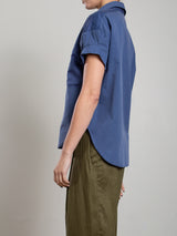 Rowe Shirt in Paperweight Cotton - Blueberry