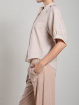 Connie Shirt in Ladder Embroidery - Birch
