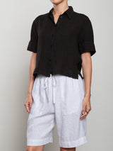 Teddy Shirt in Heritage Linen - Black