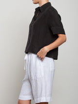 Teddy Shirt in Heritage Linen - Black