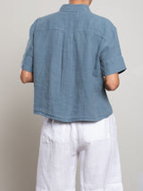 Teddy Shirt in Heritage Linen - Sea