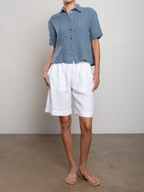Teddy Shirt in Heritage Linen - Sea