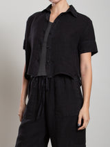 Teddy Shirt in Heritage Linen - Black