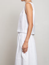 Tess Tank in French Linen - White