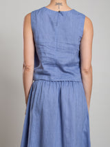 Tess Tank in French Linen - Bay