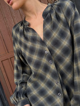 Anita Shirt in Ombre Plaid - Ink