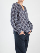 Anita Shirt in Whisper Plaid - Night