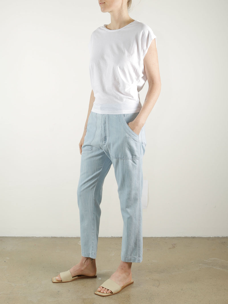 Frankie Utility Pant in Chambray