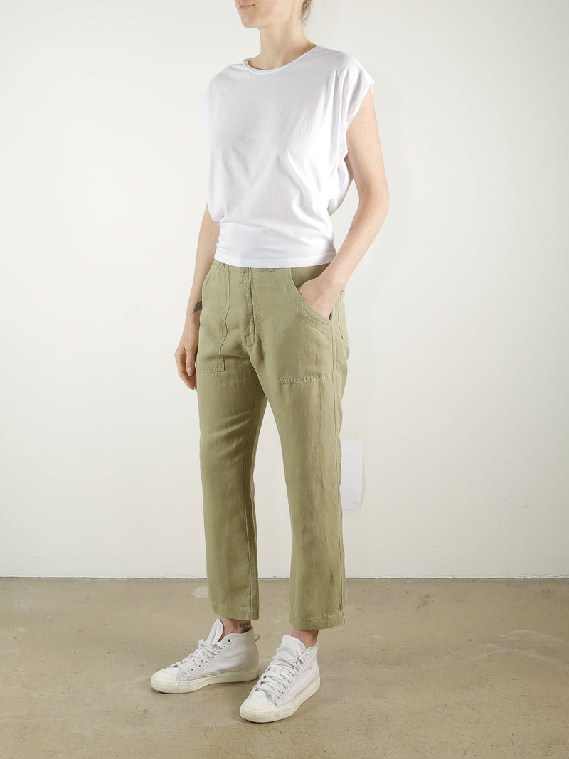 Frankie Utility Pant in Linen - Camp