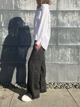 Hepburn Pant in French Linen - Black