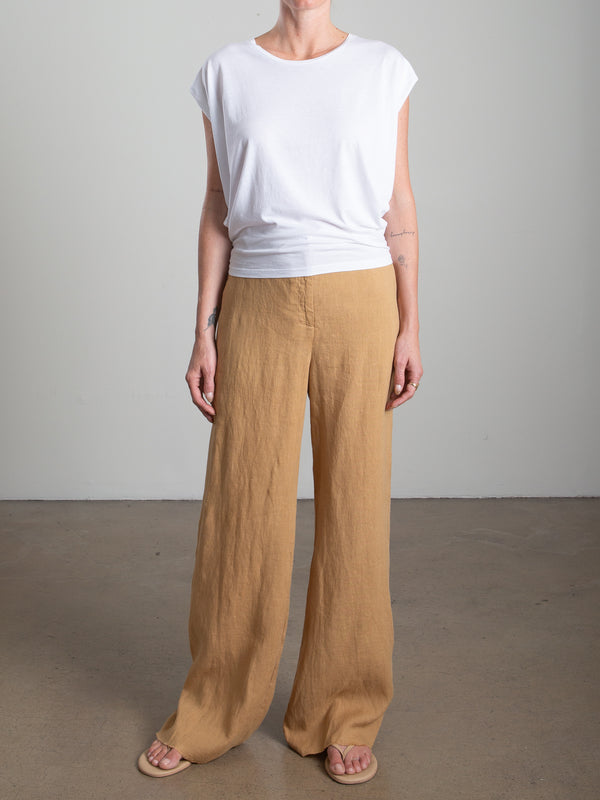 Hepburn Pant in French Linen - Wheat
