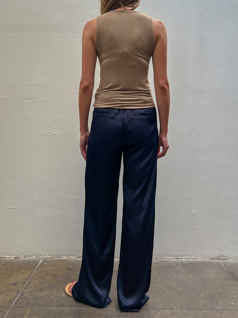 Hepburn Pant in Italian Satin - Night