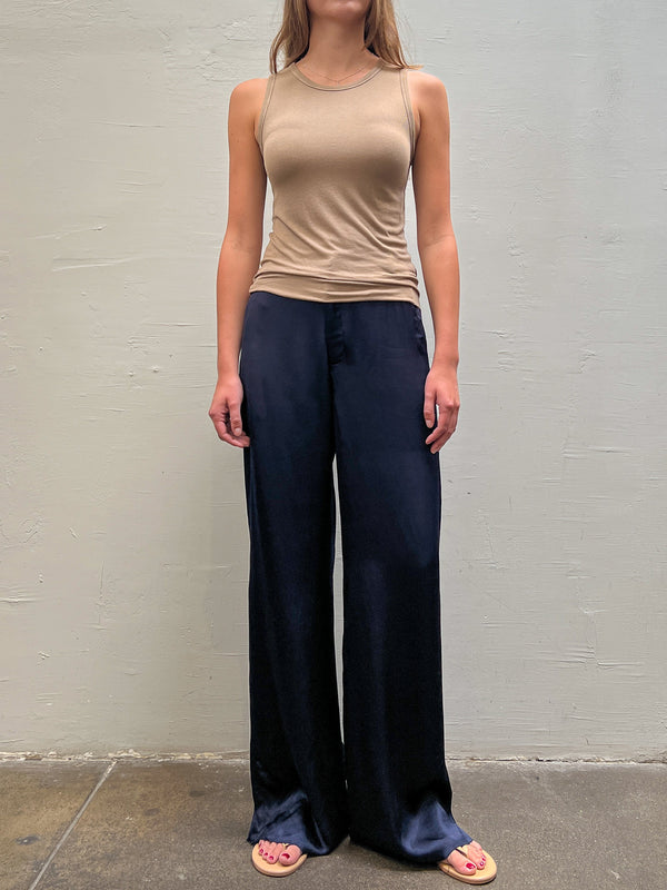 Hepburn Pant in Italian Satin - Night