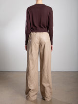 Hepburn Pant in Faux Leather - Biscotti