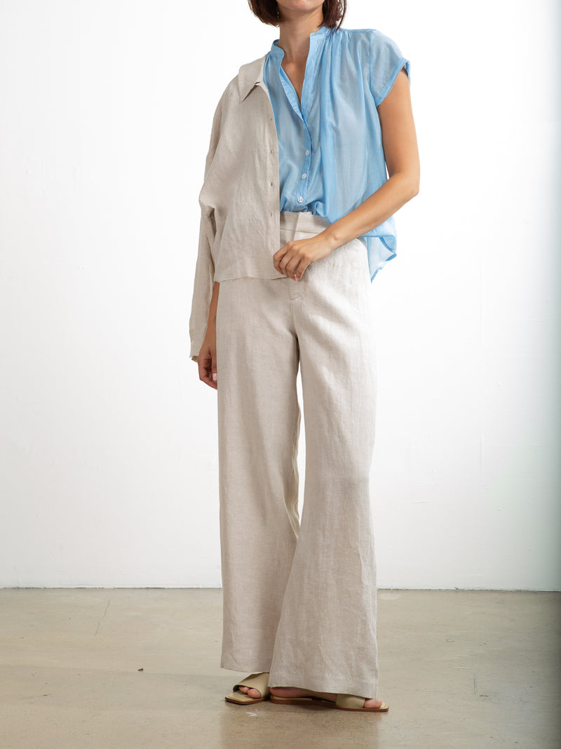 Hepburn Pant in Linen - Oat