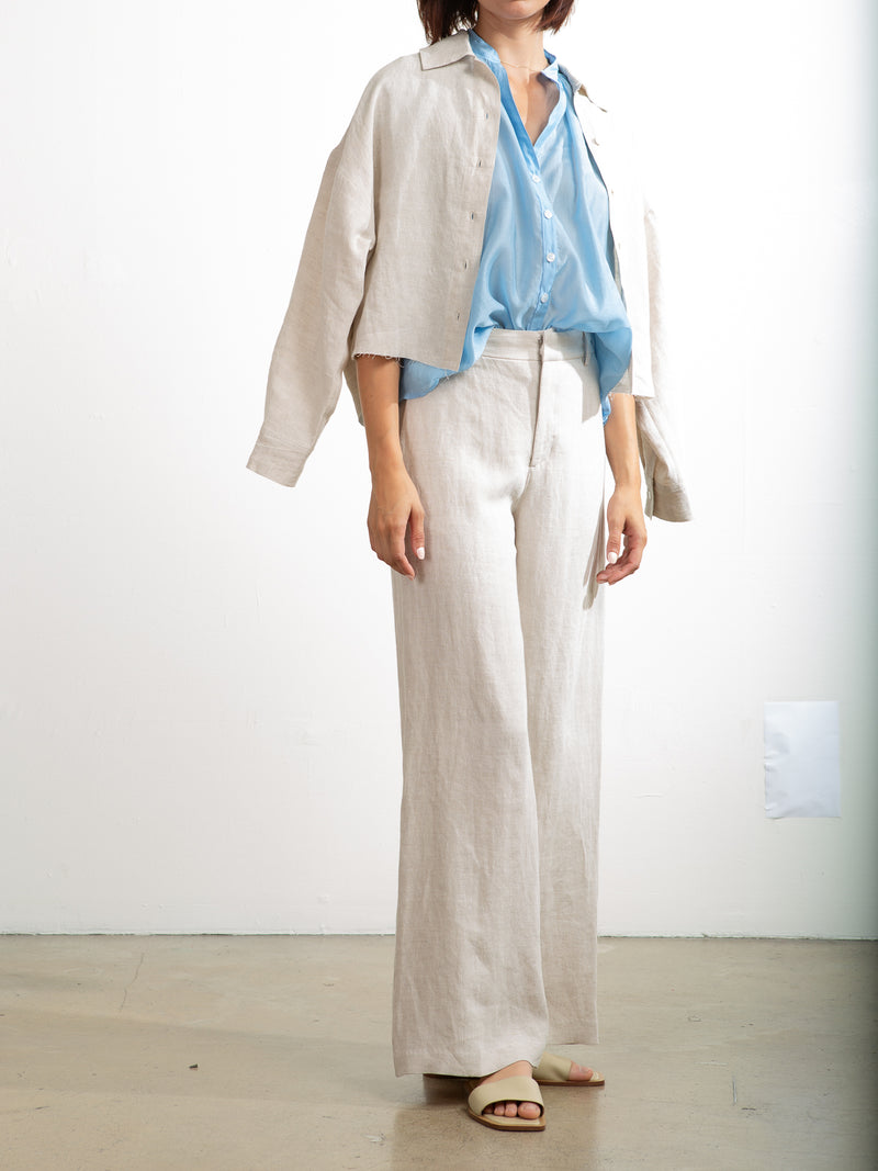 Hepburn Pant in Linen - Oat