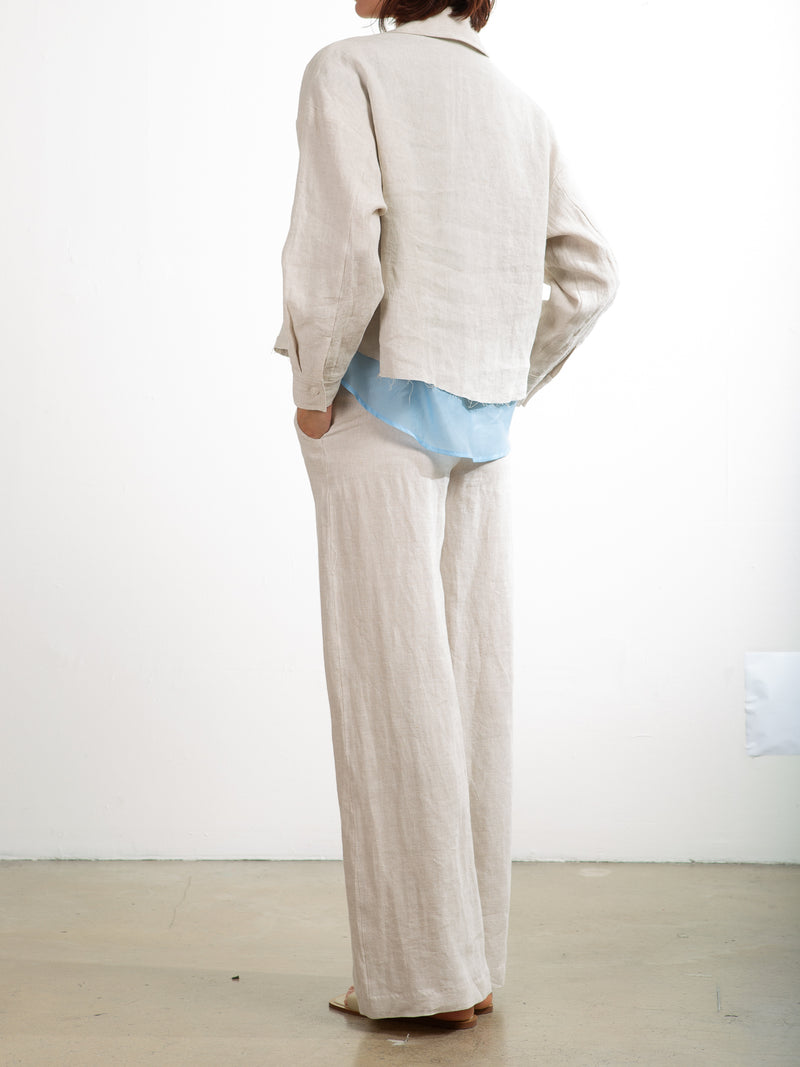 Hepburn Pant in Linen - Oat