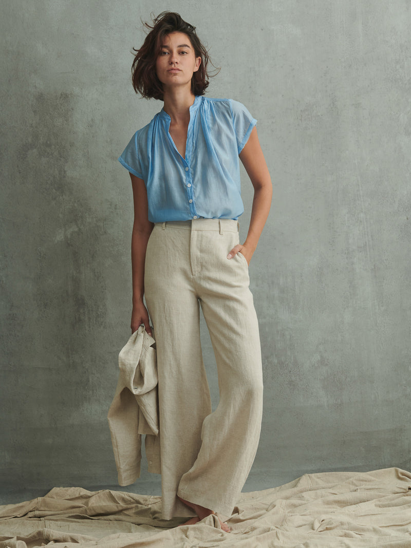 Hepburn Pant in Linen - Oat