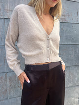 Hepburn Pant in Hammered Satin - Espresso