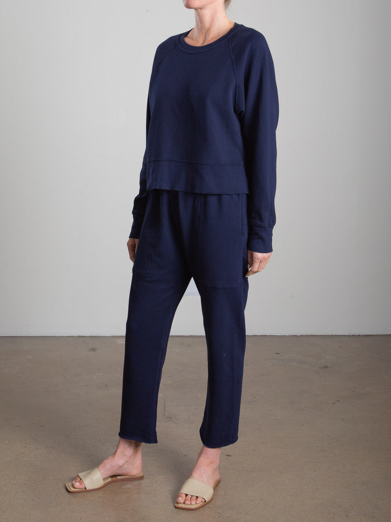 Erika Drop Pant in French Terry - Midnight