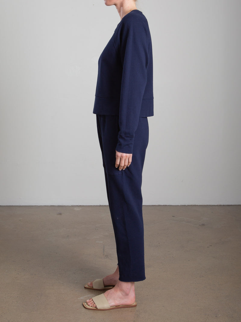 Erika Drop Pant in French Terry - Midnight