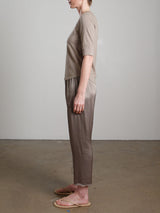 Erika Drop Pant in Vintage Satin - Anthracite