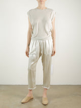 Erika Drop Pant in Vintage Satin - Oyster