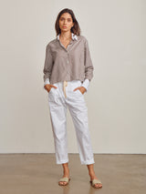 Claire Pant in Cotton Twill - White