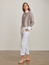Claire Pant in Cotton Twill - White