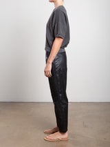 Claire Pant in Faux Leather - Black