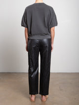 Claire Pant in Faux Leather - Black