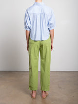 Claire Pant in Paperweight Cotton - Lime