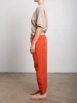 Claire Pant in Paperweight Cotton - Tomato