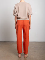 Claire Pant in Paperweight Cotton - Tomato