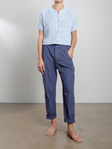 Claire Pant in Paperweight Cotton - Blueberry