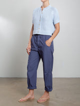 Claire Pant in Paperweight Cotton - Blueberry