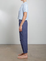 Claire Pant in Paperweight Cotton - Blueberry