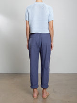 Claire Pant in Paperweight Cotton - Blueberry