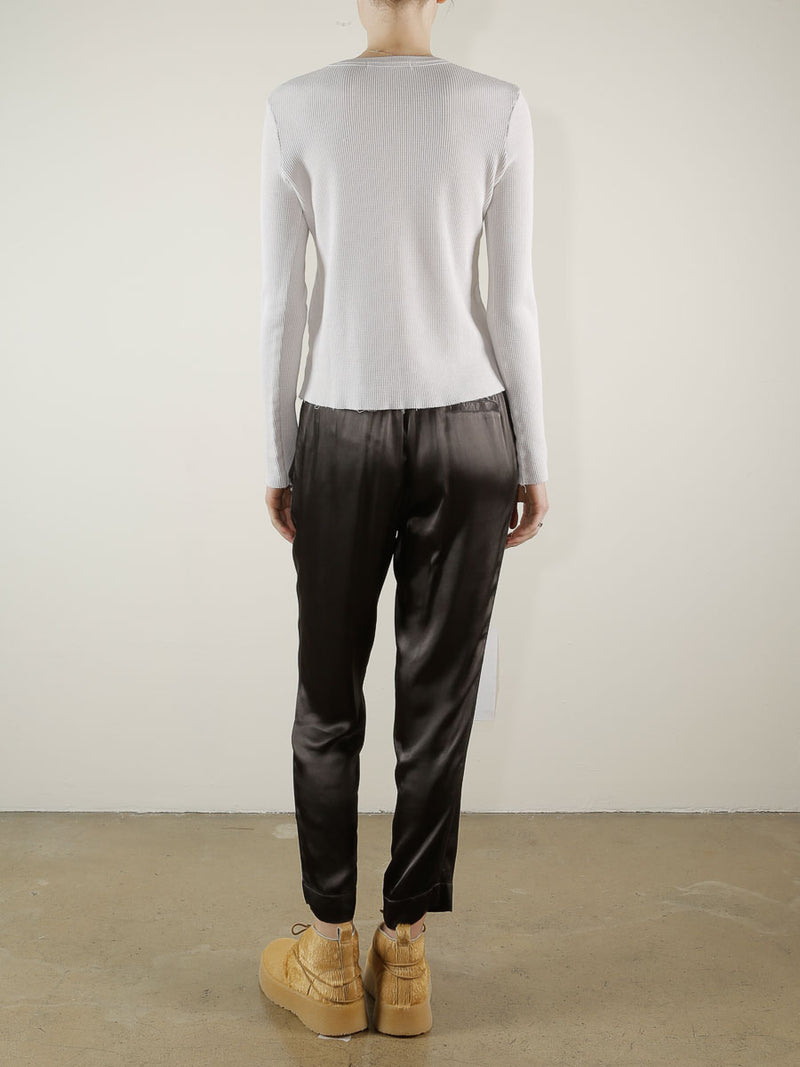 Ainsley Pant in Vintage Satin - Espresso