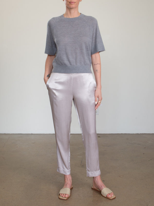Ainsley Pant in Vintage Satin - Silver