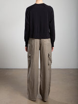 Mason Cargo Pant in French Linen - Olive