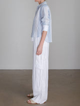 Mason Cargo Pant in French Linen - White