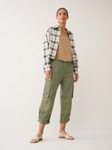 Esme Crop Shirt in Japanese Plaid - Sierra