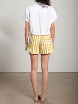 Poppy Short in Cotton Stripe - Sun