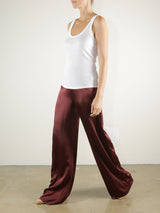 Leandra Pant in Vintage Satin - Fig