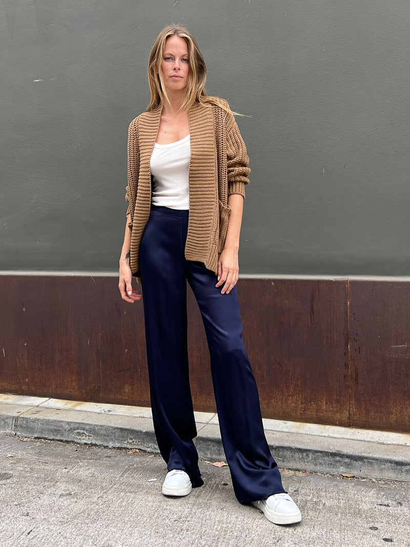 Leandra Pant in Vintage Satin - Night