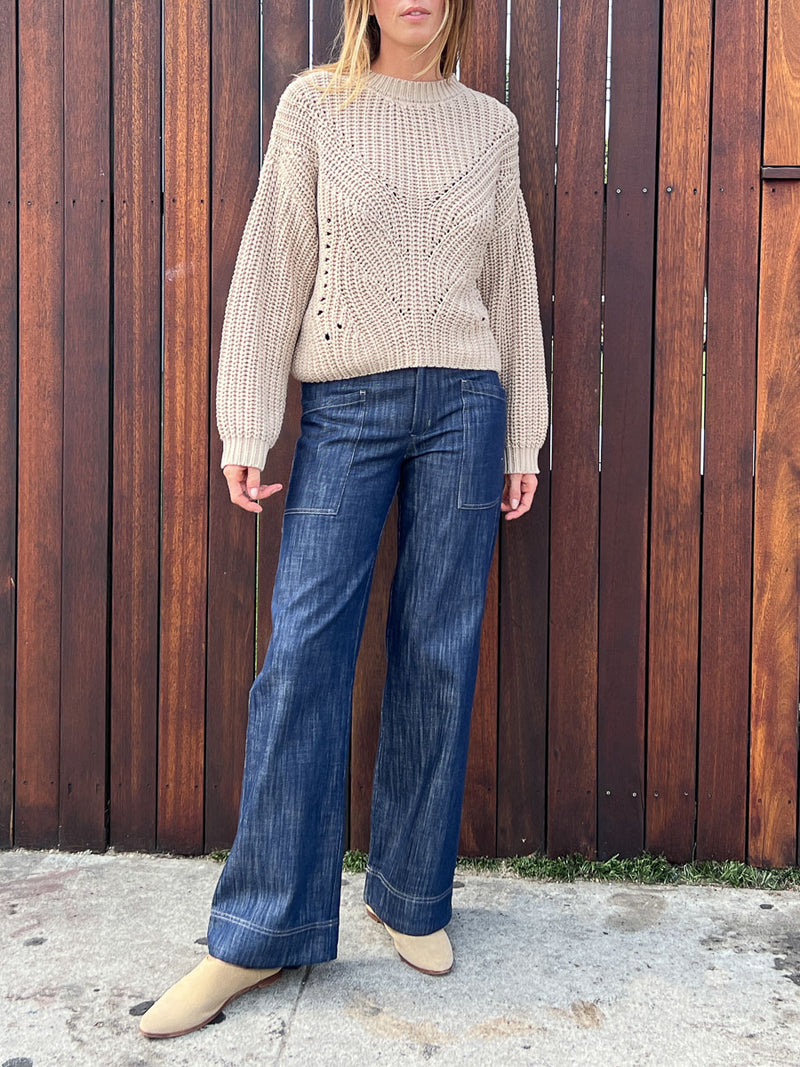 Mid-Rise Aiden Pant in Denim - Night