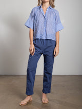 Andy Pant in Paperweight Cotton - Blueberry