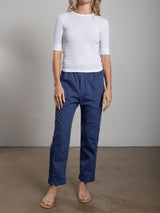 Andy Pant in Paperweight Cotton - Blueberry